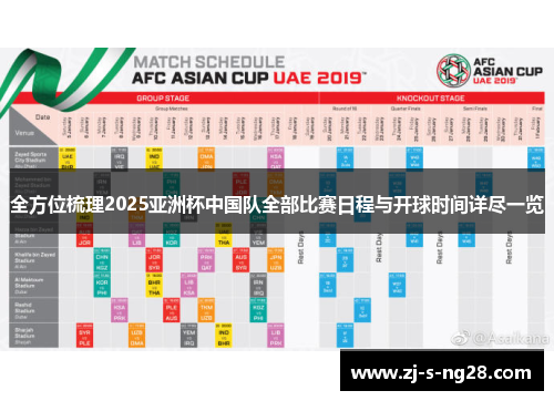 全方位梳理2025亚洲杯中国队全部比赛日程与开球时间详尽一览